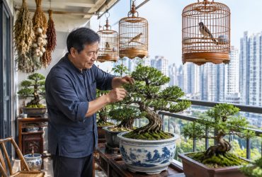 Bonsai and Birdcages: The Intricate Balcony Gardens of Urban Grandpas