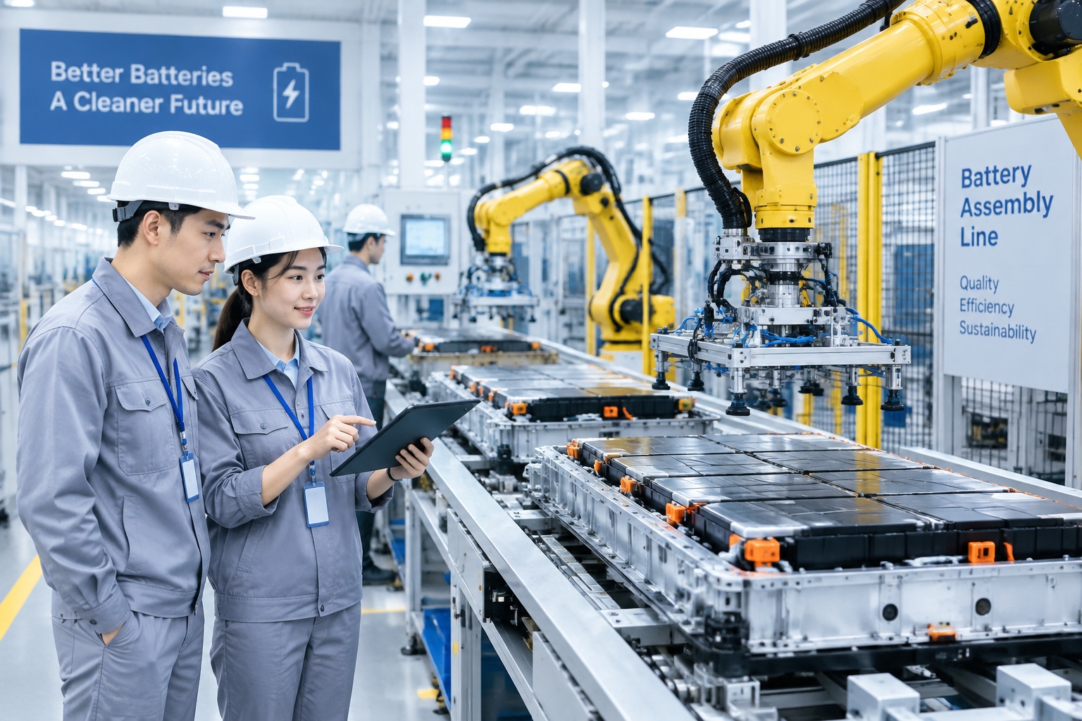 Automated battery production line in China