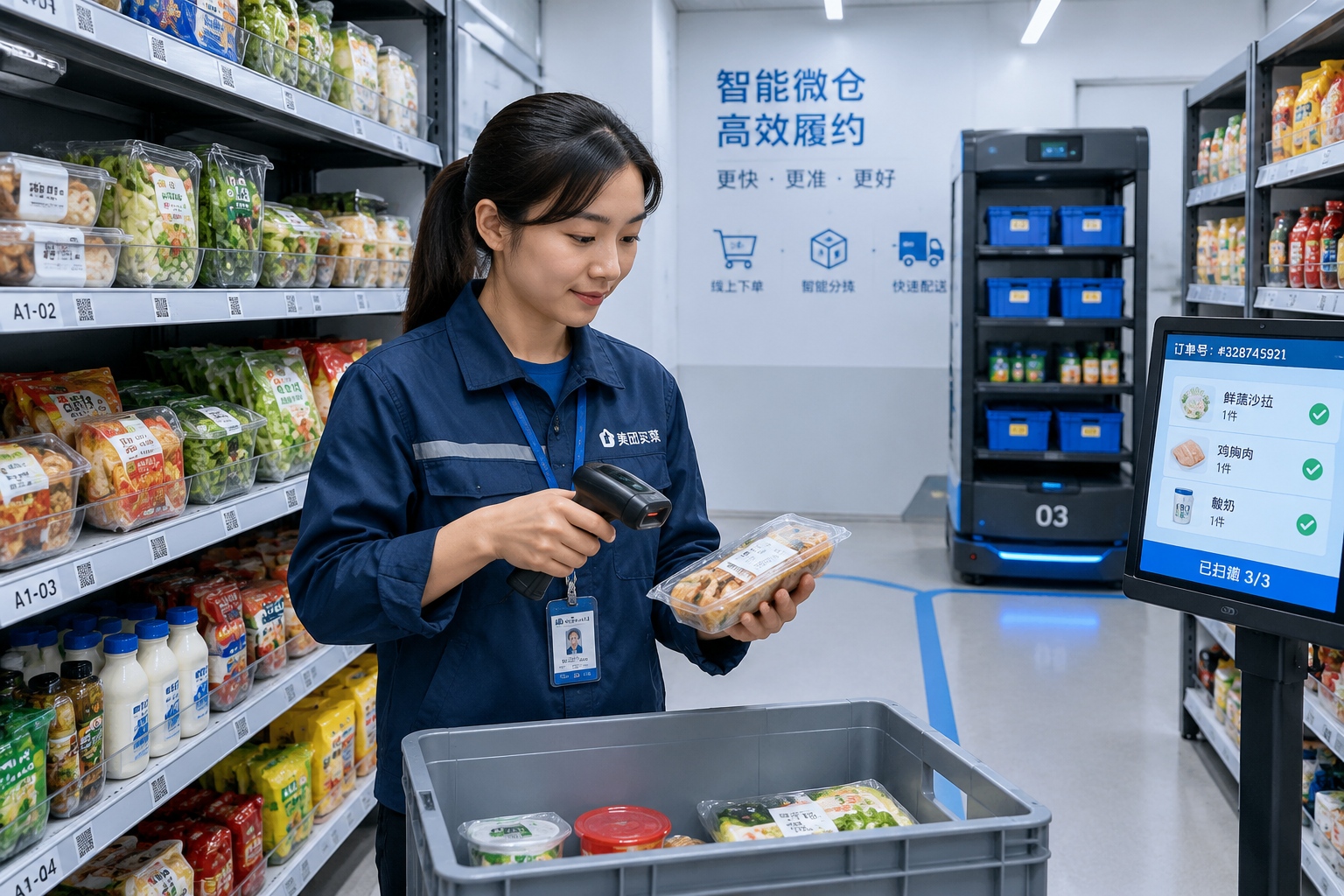 Faster Than Coffee: Inside China's 'Lightning' Daily Routine with Food Delivery 24 Organized inventory inside a Chinese dark store for instant delivery