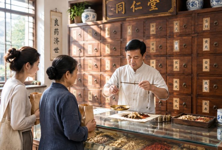 Stepping into a Traditional Chinese Medicine Pharmacy: Wisdom in Wooden Drawers