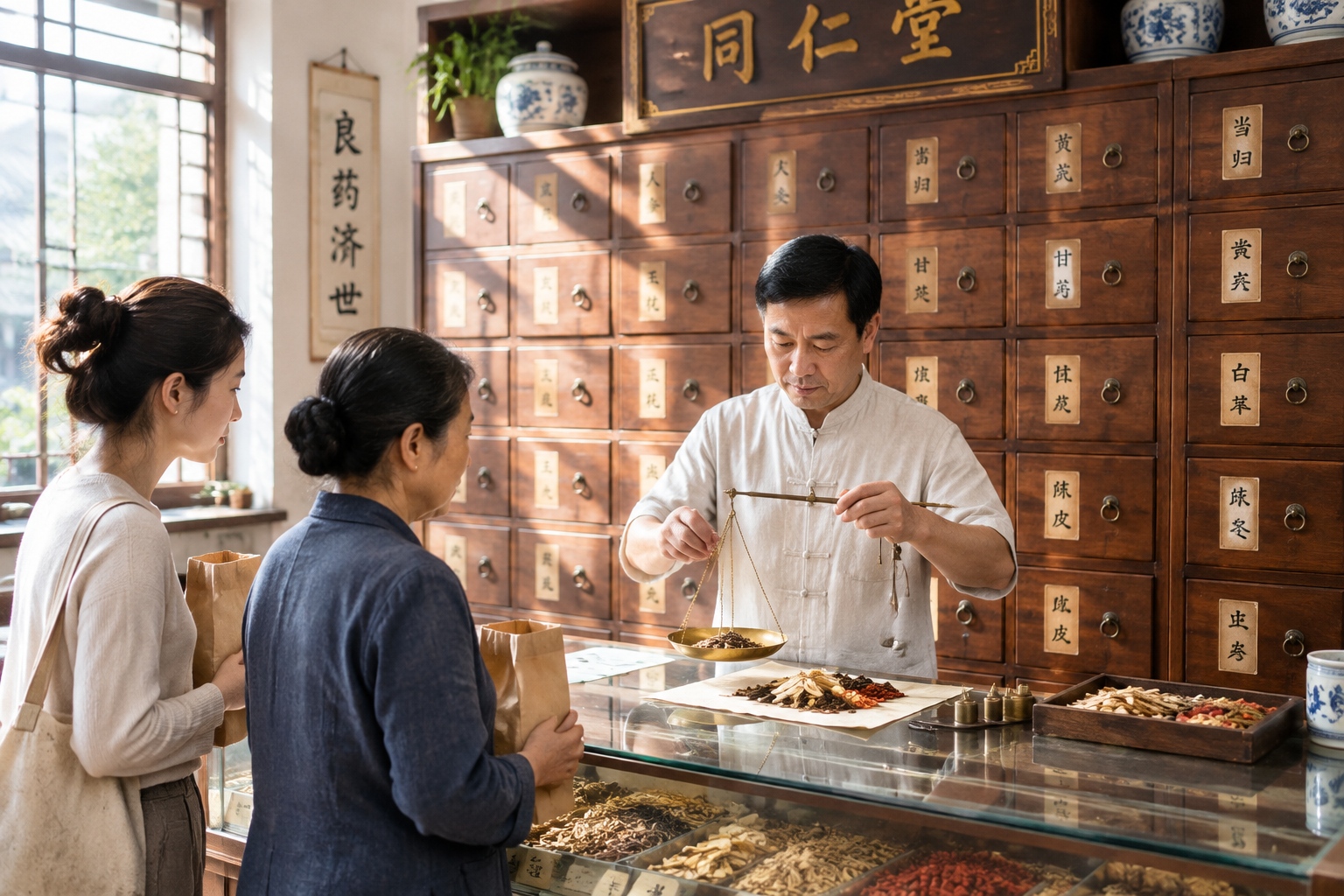 Stepping into a Traditional Chinese Medicine Pharmacy: Wisdom in Wooden Drawers